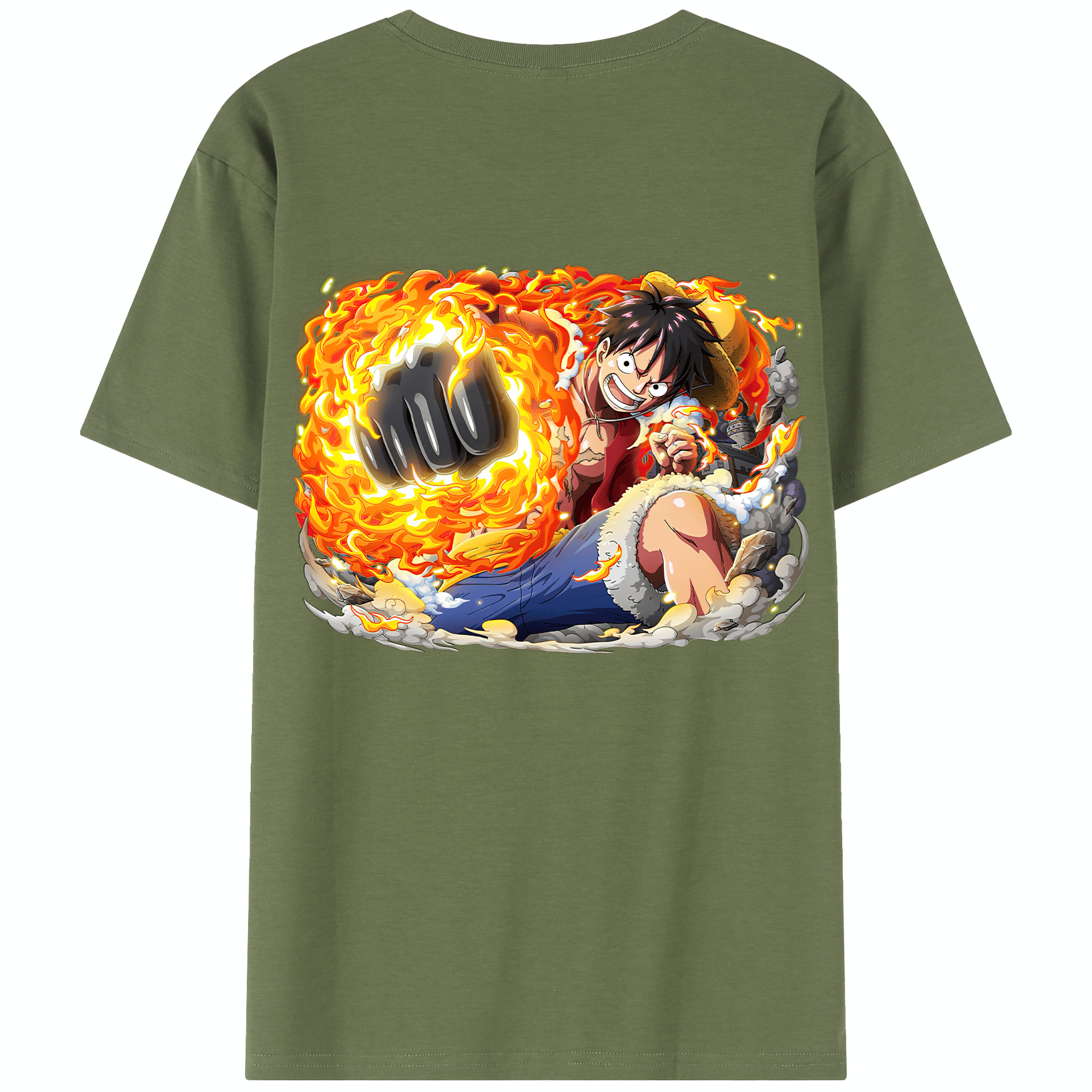 ワンピース モンキー・D・ルフィ ONE PIECE Monkey D. Luffy 綿100％半袖Tシャツ（背面プリント）